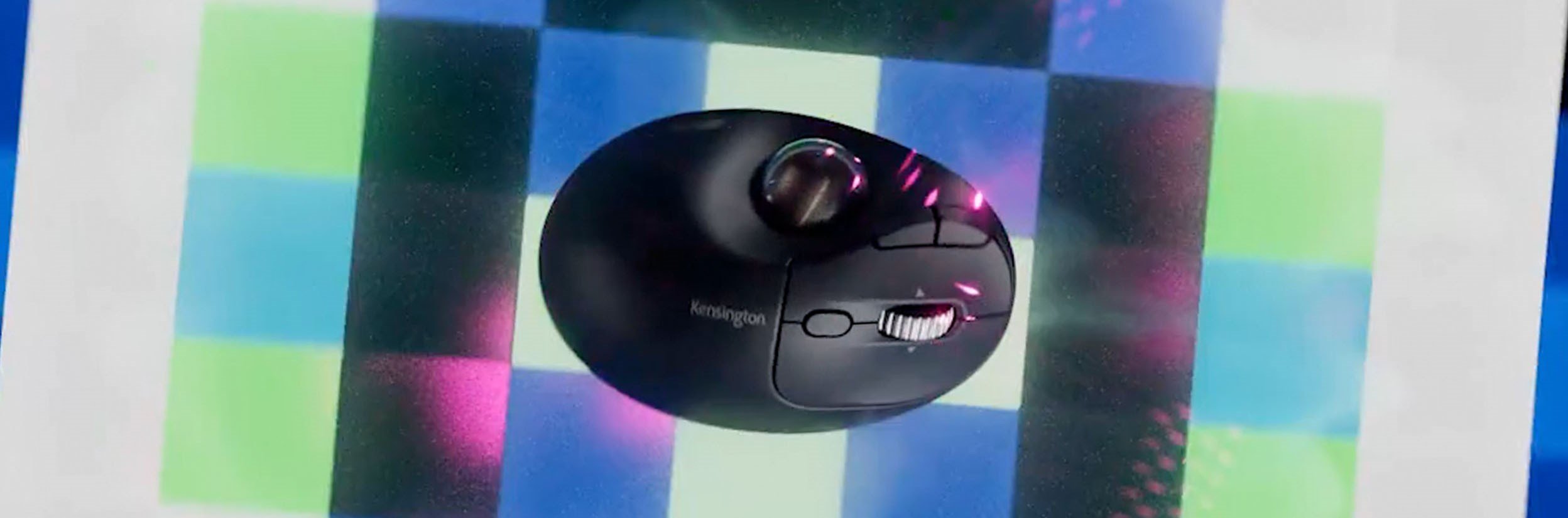 Top view of a trackball.