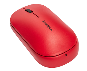 SureTrack™ Dual Wireless Mouse - Red on white background.