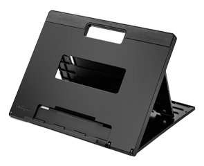 SmartFit® Easy Riser™ Go Adjustable Ergonomic Riser for up to 17” Laptops – Black on white background.