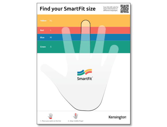 SmartFit™ hand chart showing different height settings