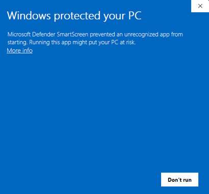 Windows ha protetto il messaggio del tuo PC.