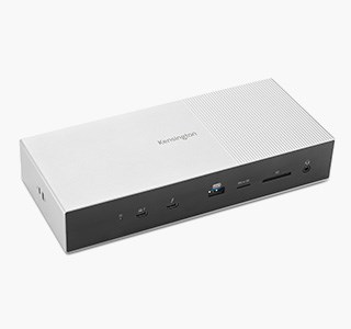 Gros plan sur la station d’accueil Kensington SD5000T5 EQ Thunderbolt™ 5 pour trois moniteurs 4K avec une alimentation de 140 W – Windows/macOS.