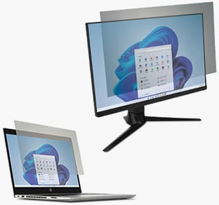 Kensington Blendschutz und Blaulichtreduktion auf Laptop und Desktop.