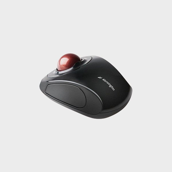 Trackball mobile sans fil Orbit sur fond blanc.