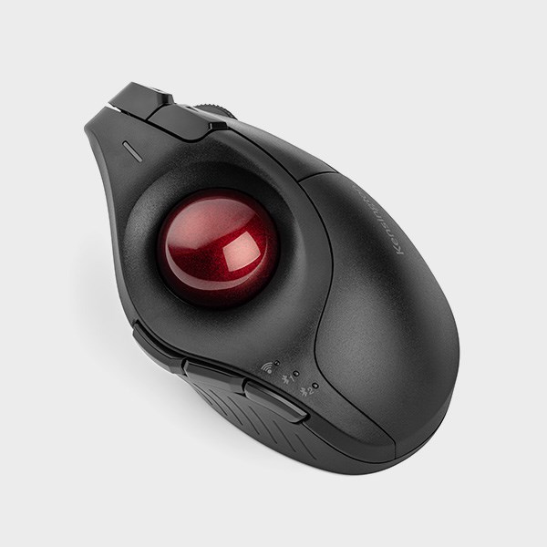 Trackball wireless verticale Pro Fit Ergo su sfondo bianco.